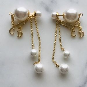 Dior Tribales CD Resin Pearl Dangle Earrings